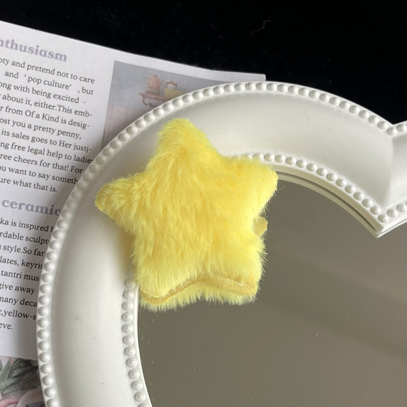 Harajuku viacfarebná plyšová pentagramová hviezda sponka do vlasov pre ženy sladká roztomilá dievčenská sponka do vlasov estetické Y2k vlasové doplnky darček