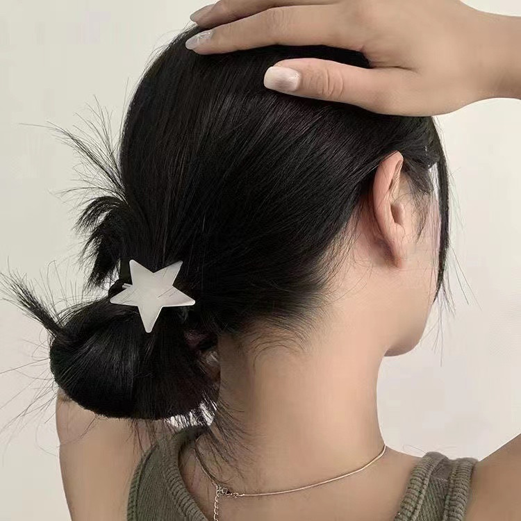 Koreai divatos Pentagram csillag fém hajkötők nőknek Vintage Cool Aesthetic Trend Hajkötél Harajuku divatos hajkiegészítők