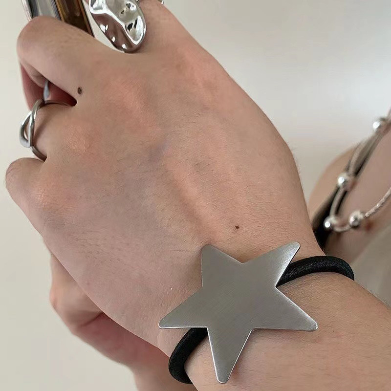 Koreai divatos Pentagram csillag fém hajkötők nőknek Vintage Cool Aesthetic Trend Hajkötél Harajuku divatos hajkiegészítők