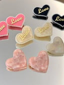 Mramorová textúra srdce z kamienkov s písmenom vlásenka pre ženy sladká romantická estetická sponka do vlasov japonská móda vlasové doplnky