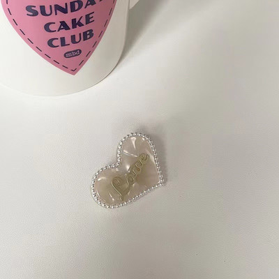 Mramorová textúra srdce z kamienkov s písmenom vlásenka pre ženy sladká romantická estetická sponka do vlasov japonská móda vlasové doplnky