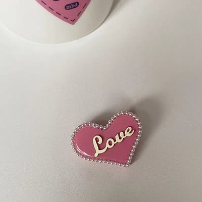 Mramorová textúra srdce z kamienkov s písmenom vlásenka pre ženy sladká romantická estetická sponka do vlasov japonská móda vlasové doplnky