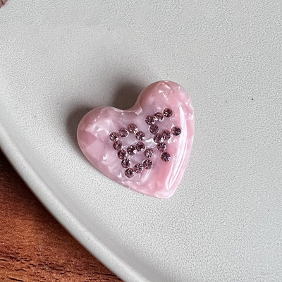 Mramorová textúra srdce z kamienkov s písmenom vlásenka pre ženy sladká romantická estetická sponka do vlasov japonská móda vlasové doplnky