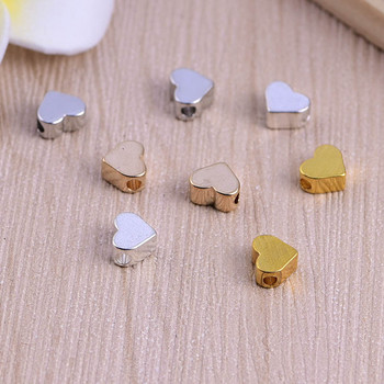 10 τμχ Χρυσό χρώμα Love Heart Beads Μενταγιόν Small Hole Spacer Beads Charm For Diy Jewelry Κατασκευή Κολιέ Βραχιόλια Αξεσουάρ