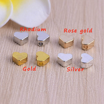 10 τμχ Χρυσό χρώμα Love Heart Beads Μενταγιόν Small Hole Spacer Beads Charm For Diy Jewelry Κατασκευή Κολιέ Βραχιόλια Αξεσουάρ