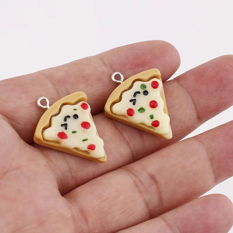 10db szimulált pizzabűvész medálhoz barkács fülbevaló nyaklánc ékszer kiegészítők keresése