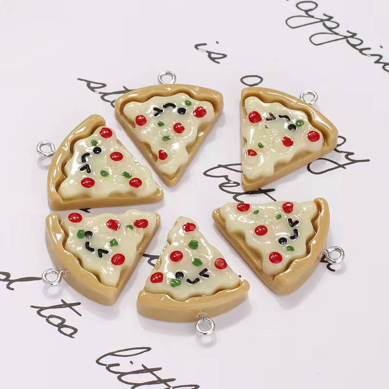 10db szimulált pizzabűvész medálhoz barkács fülbevaló nyaklánc ékszer kiegészítők keresése