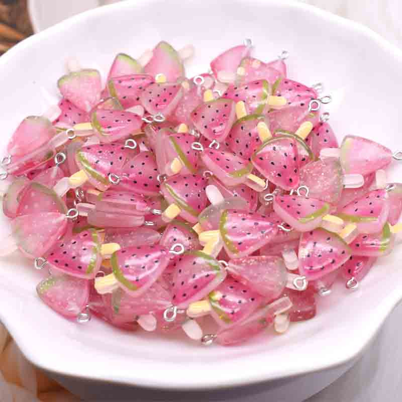 16*28mm 3D Simulare Rășină Handmade Popsicle Colorat Pepene Pepene Înghețată Charms Pentru DIY Cercei Colier Accesoriu Bijuterii