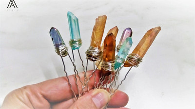 10 ks ružovo-zlatých drôtikov obalených dúhovými farbami, kremenné sponky do vlasov, diadém pre ženy, krištáľové sponky do vlasov, šperky do vlasov HG004AMA.H