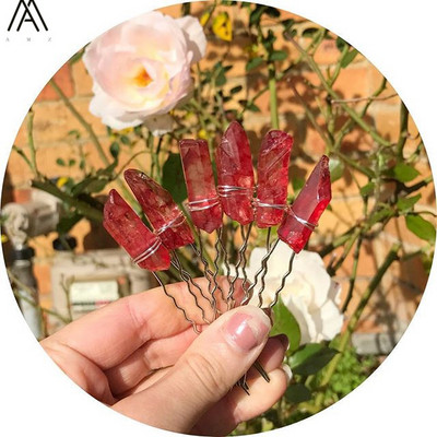 10 ks ružovo-zlatých drôtikov obalených dúhovými farbami, kremenné sponky do vlasov, diadém pre ženy, krištáľové sponky do vlasov, šperky do vlasov HG004AMA.H