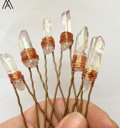 10 ks ružovo-zlatých drôtikov obalených dúhovými farbami, kremenné sponky do vlasov, diadém pre ženy, krištáľové sponky do vlasov, šperky do vlasov HG004AMA.H