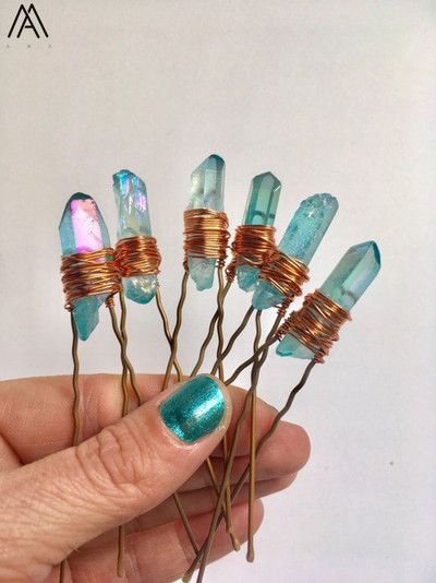 10 ks ružovo-zlatých drôtikov obalených dúhovými farbami, kremenné sponky do vlasov, diadém pre ženy, krištáľové sponky do vlasov, šperky do vlasov HG004AMA.H