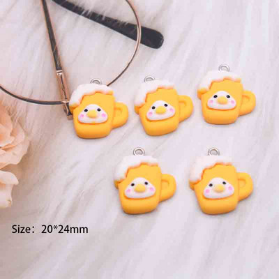 10 ks roztomilých ovocných kačičiek, krémových gumových živicových príveskov pre DIY dekorácie náušníc, náhrdelníkov, módnych šperkov a doplnkov