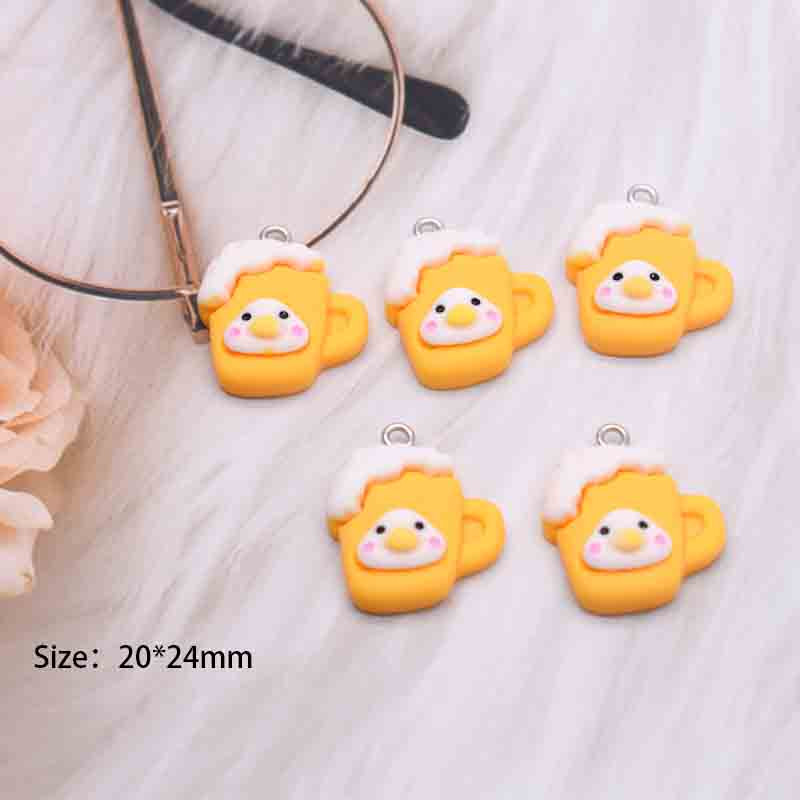 10 ks roztomilých ovocných kačičiek, krémových gumových živicových príveskov pre DIY dekorácie náušníc, náhrdelníkov, módnych šperkov a doplnkov