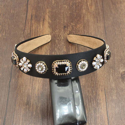 Luxusné nové barokové ružovo-zelené lesklé krištáľové perlové kvetinové temperamentné šperky čelenka vlasové doplnky pre ženy svadobnú hostinu