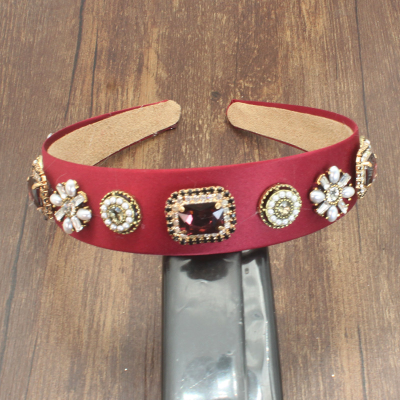 Luxusné nové barokové ružovo-zelené lesklé krištáľové perlové kvetinové temperamentné šperky čelenka vlasové doplnky pre ženy svadobnú hostinu