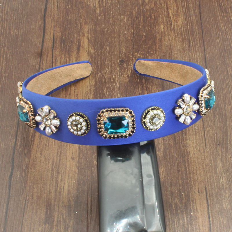 Luxusné nové barokové ružovo-zelené lesklé krištáľové perlové kvetinové temperamentné šperky čelenka vlasové doplnky pre ženy svadobnú hostinu