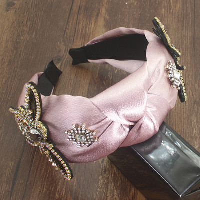 Bentita de păr lată, de lux, albastră, galbenă, cu flori de cristal colorate, cu strasuri, pentru femei, fete, accesorii de păr la modă