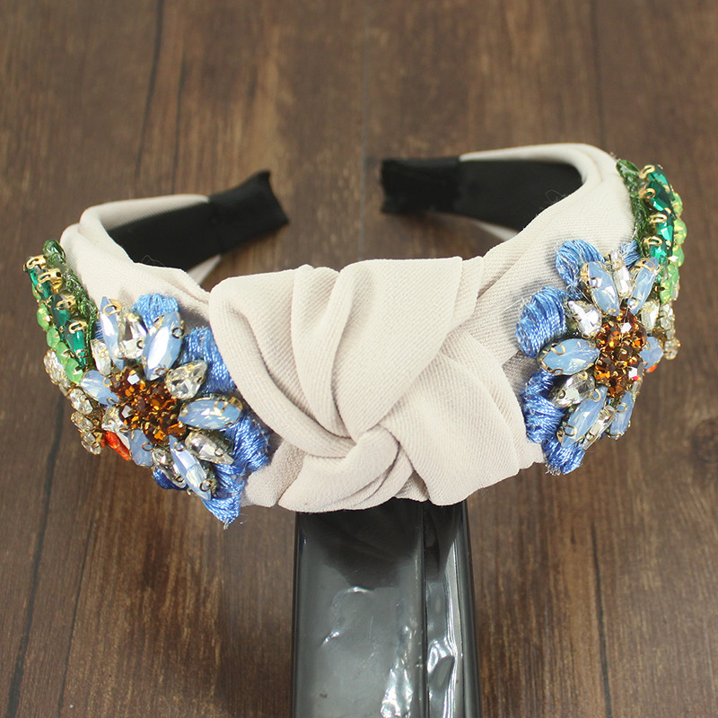 Bentita de păr lată, de lux, albastră, galbenă, cu flori de cristal colorate, cu strasuri, pentru femei, fete, accesorii de păr la modă