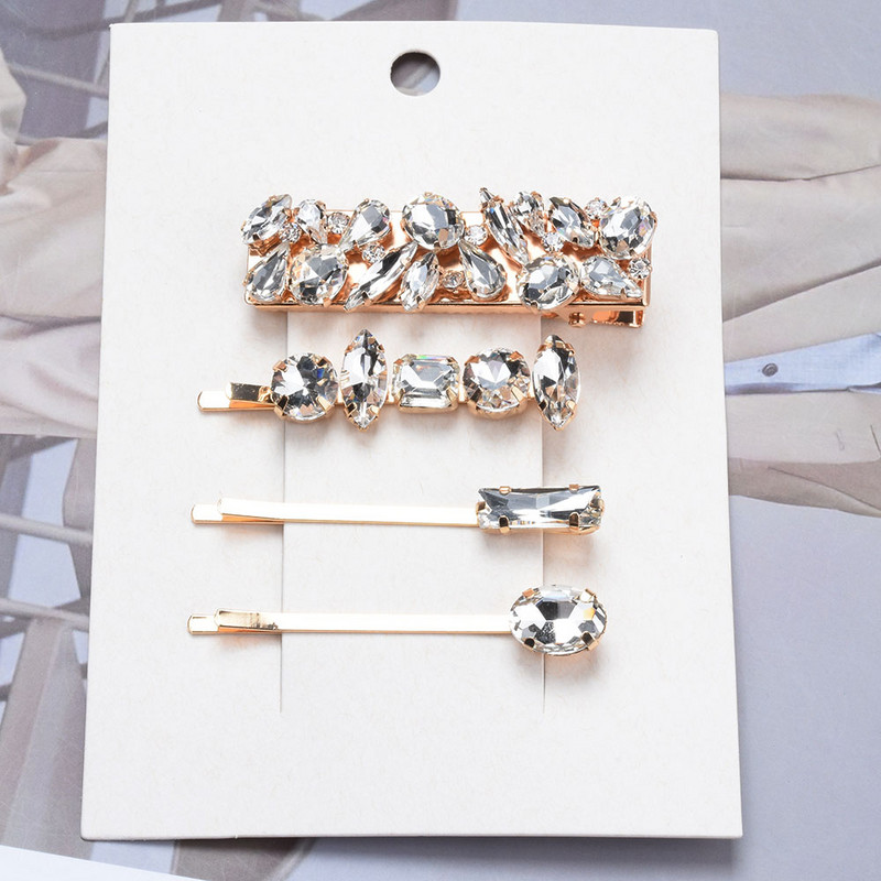 2022 Új ZA Fashion Clear Crystal hajkapcsok Női Hajékszerek Kiegészítők Lányok Hajtűk Strasszos Barrettes Női