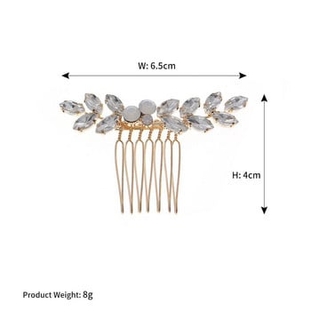 Floralbride Alloy Малки сладки кристали Опалови кристали Сватбен гребен за коса Булчински аксесоари за коса Шаферки Дамски бижута