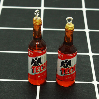 10 ks/lot európskych populárnych živicových príveskov na fľaše od piva na kľúčenku, náušnice, vtipný prívesok, doplnok, DIY barové šperky, výroba