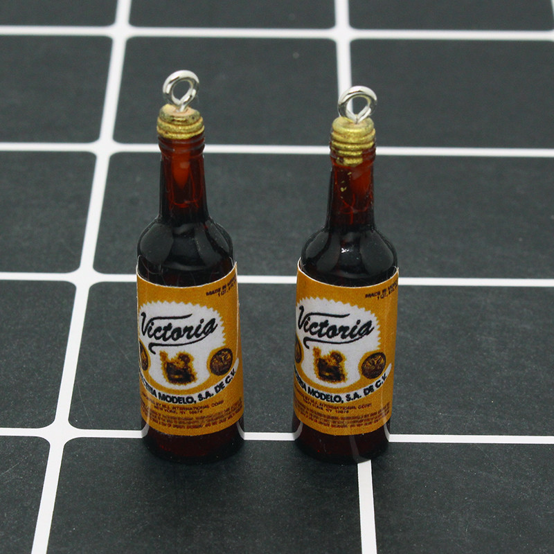 10 ks/lot európskych populárnych živicových príveskov na fľaše od piva na kľúčenku, náušnice, vtipný prívesok, doplnok, DIY barové šperky, výroba