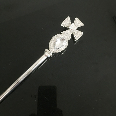 Krištáľové žezlo, prútik, zlatá/strieborná farba, čelenky a koruny, žezlo, kráľ, kráľovná, svadobné kostýmy, párty, ručné rekvizity