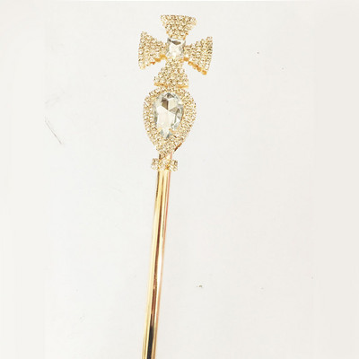 Krištáľové žezlo, prútik, zlatá/strieborná farba, čelenky a koruny, žezlo, kráľ, kráľovná, svadobné kostýmy, párty, ručné rekvizity