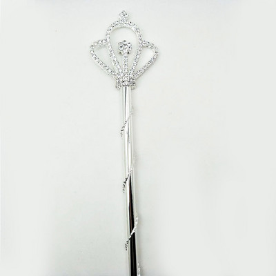 Krištáľové žezlo, prútik, zlatá/strieborná farba, čelenky a koruny, žezlo, kráľ, kráľovná, svadobné kostýmy, párty, ručné rekvizity