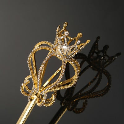 Krištáľové žezlo, prútik, zlatá/strieborná farba, čelenky a koruny, žezlo, kráľ, kráľovná, svadobné kostýmy, párty, ručné rekvizity