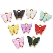 10Pcs 12x13mm талисмани от смола Животни пеперуди за изработка на бижута Колиета с висулки Сладки обеци Направи си сам Ръчно изработени аксесоари Консумативи