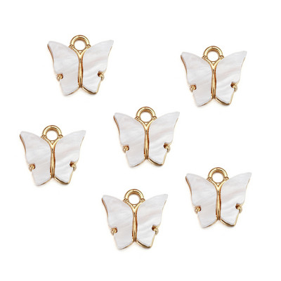 10Pcs 12x13mm талисмани от смола Животни пеперуди за изработка на бижута Колиета с висулки Сладки обеци Направи си сам Ръчно изработени аксесоари Консумативи