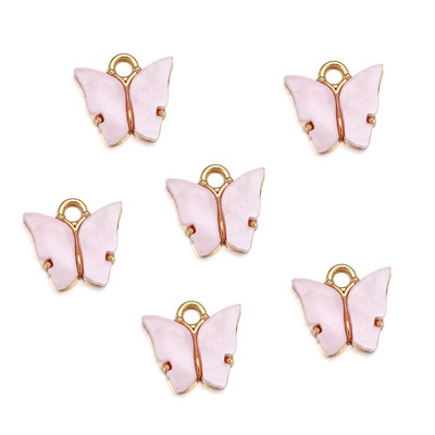 10Pcs 12x13mm талисмани от смола Животни пеперуди за изработка на бижута Колиета с висулки Сладки обеци Направи си сам Ръчно изработени аксесоари Консумативи