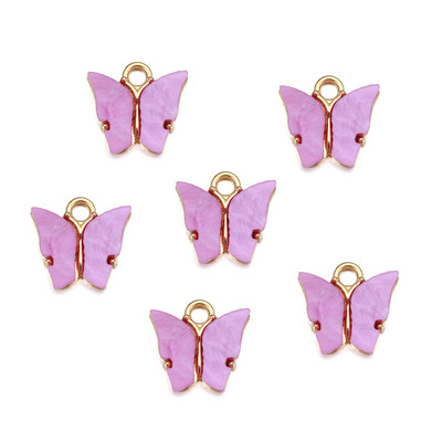 10Pcs 12x13mm талисмани от смола Животни пеперуди за изработка на бижута Колиета с висулки Сладки обеци Направи си сам Ръчно изработени аксесоари Консумативи