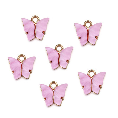 10Pcs 12x13mm талисмани от смола Животни пеперуди за изработка на бижута Колиета с висулки Сладки обеци Направи си сам Ръчно изработени аксесоари Консумативи