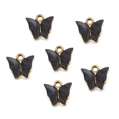 10Pcs 12x13mm талисмани от смола Животни пеперуди за изработка на бижута Колиета с висулки Сладки обеци Направи си сам Ръчно изработени аксесоари Консумативи