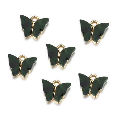 10Pcs 12x13mm талисмани от смола Животни пеперуди за изработка на бижута Колиета с висулки Сладки обеци Направи си сам Ръчно изработени аксесоари Консумативи