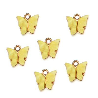 10Pcs 12x13mm талисмани от смола Животни пеперуди за изработка на бижута Колиета с висулки Сладки обеци Направи си сам Ръчно изработени аксесоари Консумативи