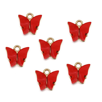 10Pcs 12x13mm талисмани от смола Животни пеперуди за изработка на бижута Колиета с висулки Сладки обеци Направи си сам Ръчно изработени аксесоари Консумативи