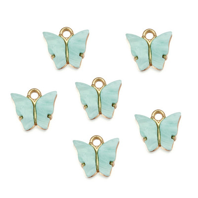 10Pcs 12x13mm талисмани от смола Животни пеперуди за изработка на бижута Колиета с висулки Сладки обеци Направи си сам Ръчно изработени аксесоари Консумативи