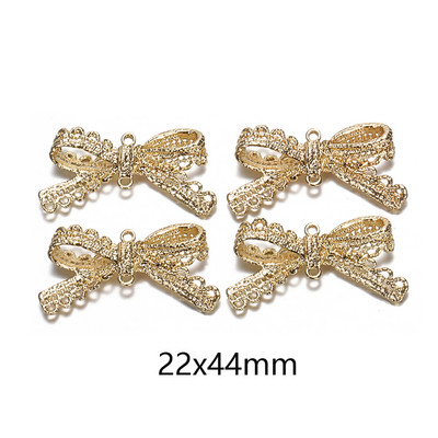 10db fém arany színű masni csomó medál ékszerekhez nyaklánc bross hajcsat dekor kézzel készített kézműves barkács kiegészítők