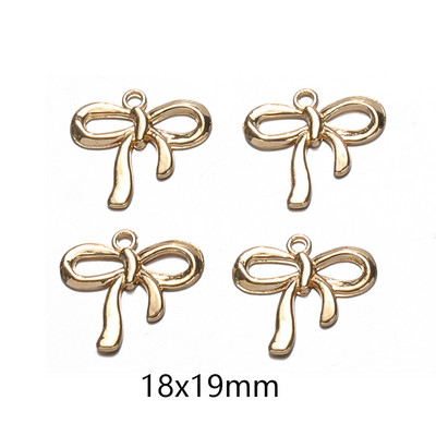 10db fém arany színű masni csomó medál ékszerekhez nyaklánc bross hajcsat dekor kézzel készített kézműves barkács kiegészítők