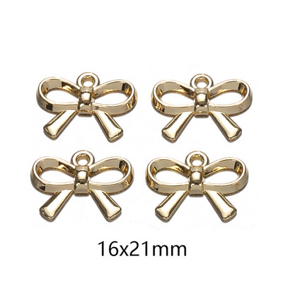 10db fém arany színű masni csomó medál ékszerekhez nyaklánc bross hajcsat dekor kézzel készített kézműves barkács kiegészítők