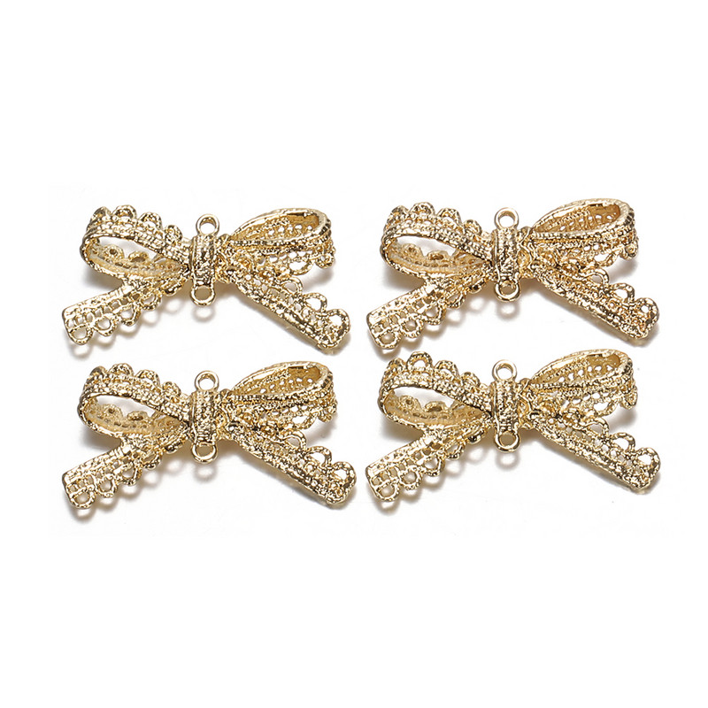 10db fém arany színű masni csomó medál ékszerekhez nyaklánc bross hajcsat dekor kézzel készített kézműves barkács kiegészítők