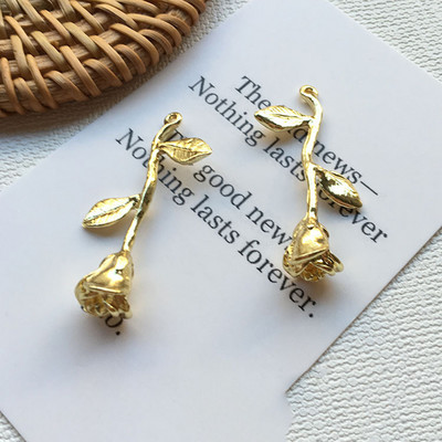 5 bucăți din aliaj smalț trandafir flori farmece frumusețe colier pandantiv pentru fabricarea de bijuterii de bricolaj femei la modă colier accesorii furnituri