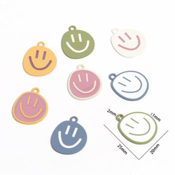 10-20Pcs 11x14mm KC Χρυσό Χρώμα Τόνος από κράμα σμάλτο Cute Smiling Face Charms Κρεμαστό για DIY Στολίδι κοσμημάτων