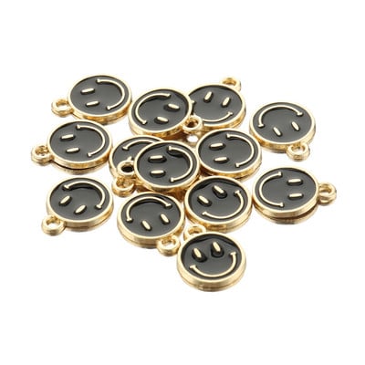 10-20db 11x14mm KC arany tónusú ötvözet zománc Aranyos mosolygós arcbűvész medál barkács fülbevaló ékszer díszhez
