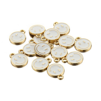 10-20db 11x14mm KC arany tónusú ötvözet zománc Aranyos mosolygós arcbűvész medál barkács fülbevaló ékszer díszhez