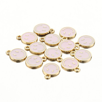 10-20db 11x14mm KC arany tónusú ötvözet zománc Aranyos mosolygós arcbűvész medál barkács fülbevaló ékszer díszhez
